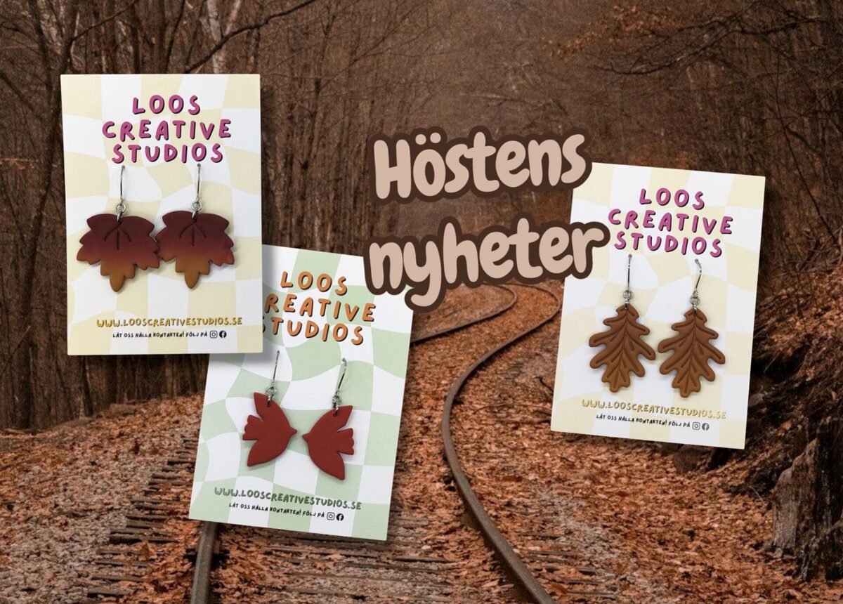 höstnyheter löv blad fåglar örhängen nickelsäkra kirurgiskt stål handgjorda